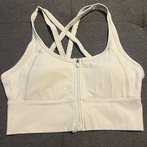 Balance athletica zip front sports bra - light gray small